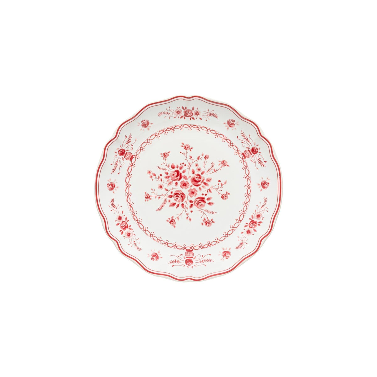 Plato de ensalada/postre, Vila blanco-rojo 20 cm