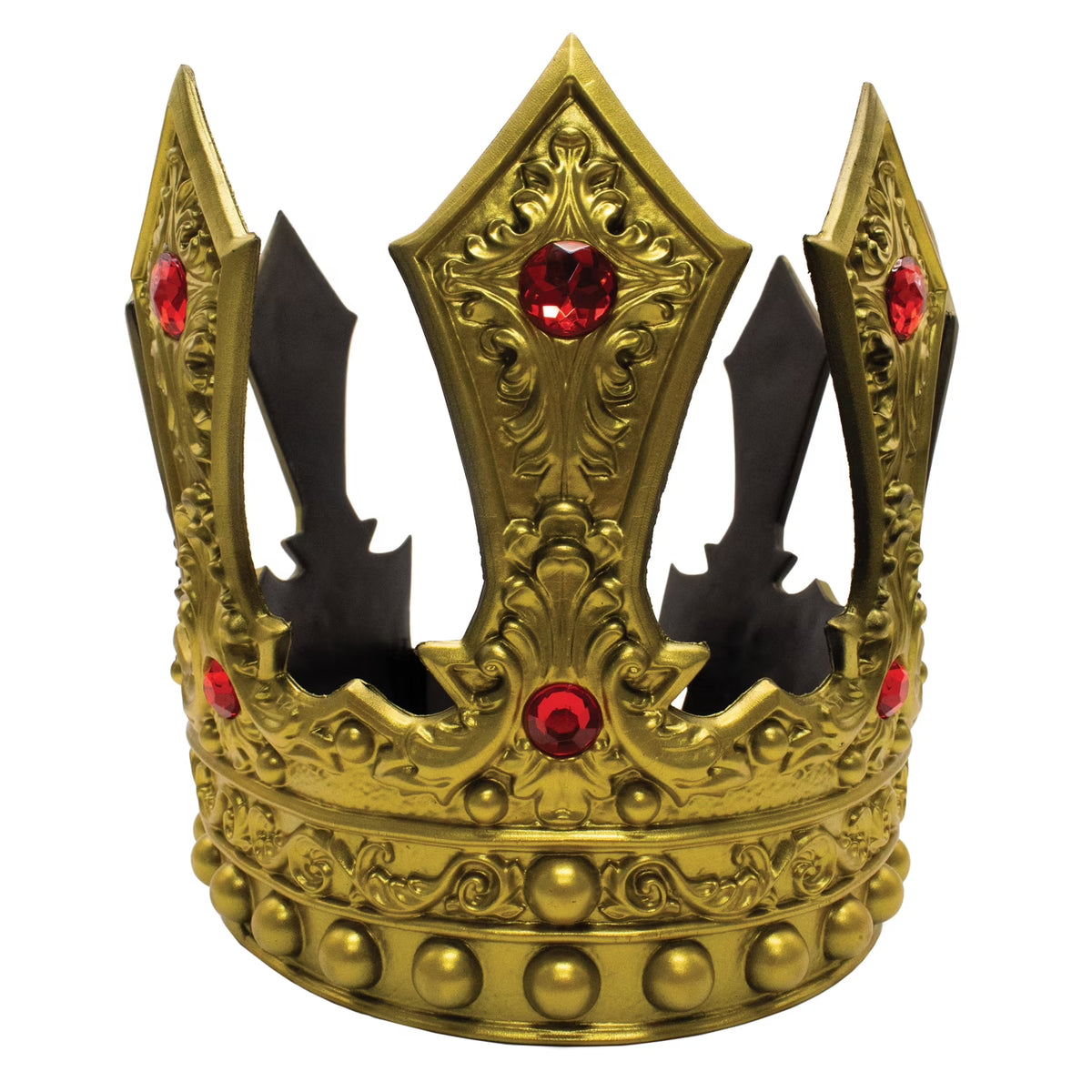 Kings Gold Foam Crown with Red Jewels