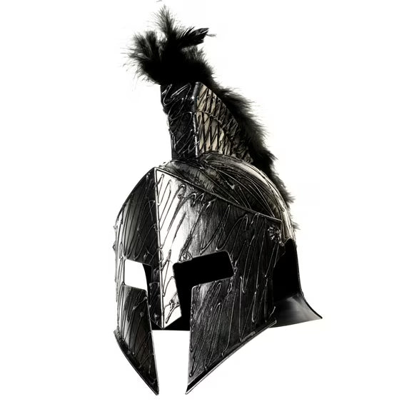 Casco romano malvado con máscara
