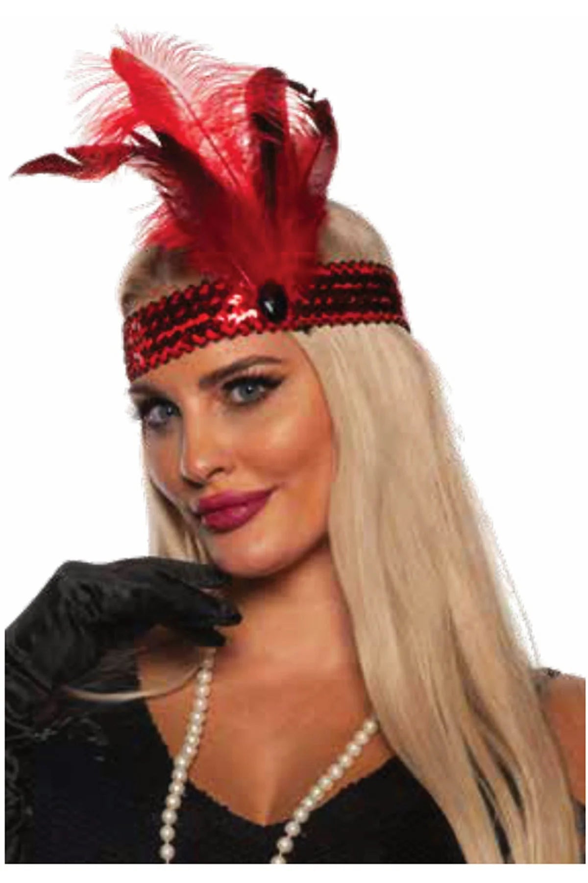 Diadema de flapper-Roja