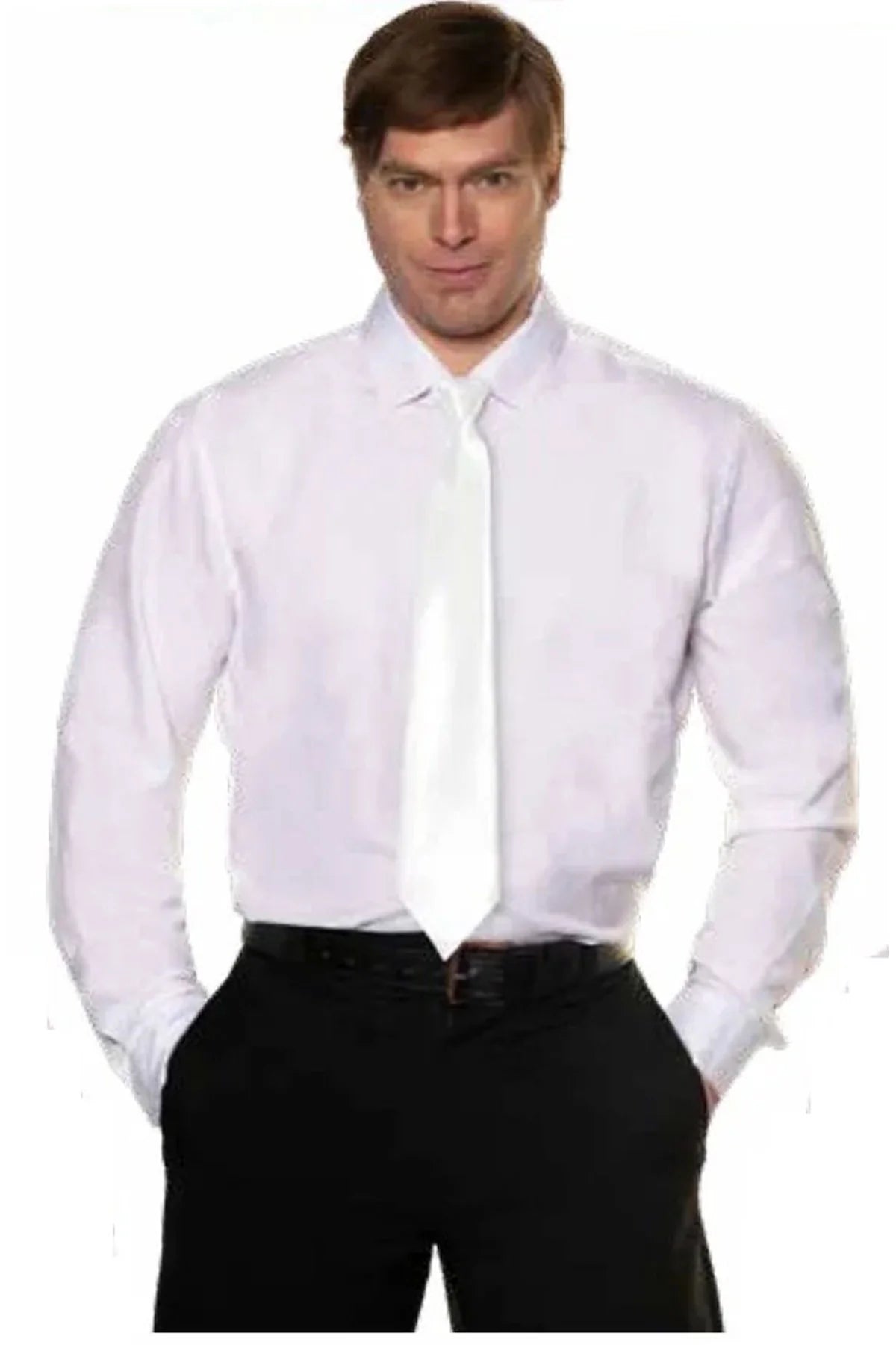 Zip Up Tie-White