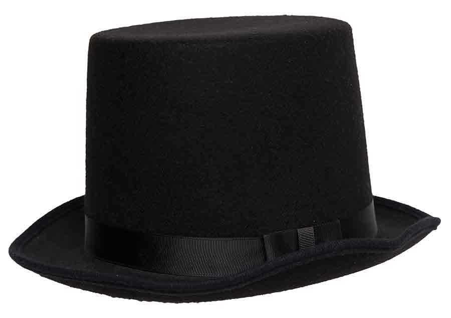 Sombrero de copa de fieltro - Negro