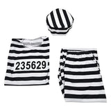 Girl's Striped Prisoner Costume Set