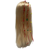 Retro 70s Blonde Hippie Wig with Braids and Beads