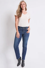 Jeans de tiro alto rectos con tecnología Curve Confidence WannaBettaButt para mujer, azul oscuro - Royalty