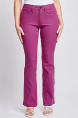 Pantalones de corte bootcut Hyperstretch para mujer, color rubí oscuro