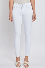 Jeans Capri Ajustados de Mujer WannaBettaButt de 3 Botones Blancos