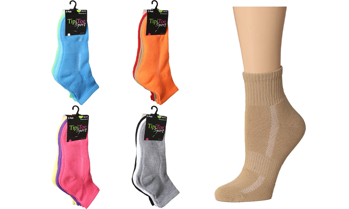 Women's 3 Pack Cushioned Quarter SocK