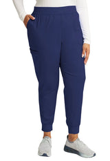 Joggers de uniforme médico de tiro medio azul marino