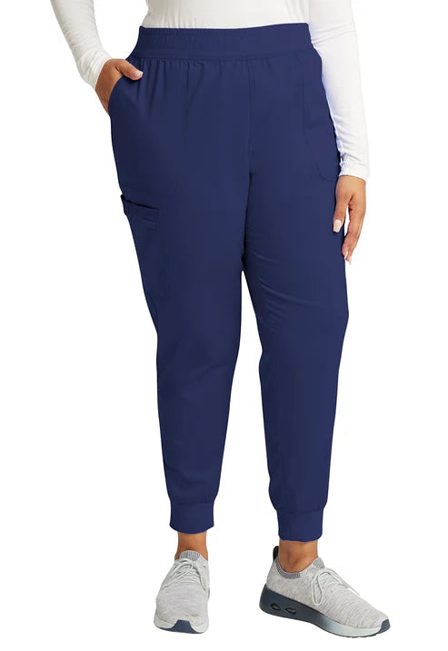 Joggers de uniforme médico de tiro medio azul marino