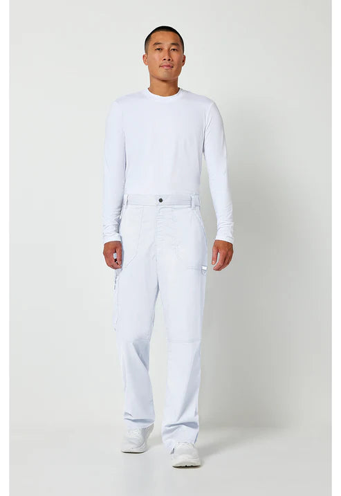 Men's Fly Front Scrub Pants White