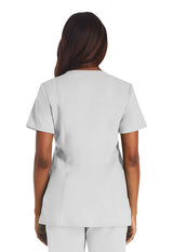 Uniforme médico con cuello en V - blanco