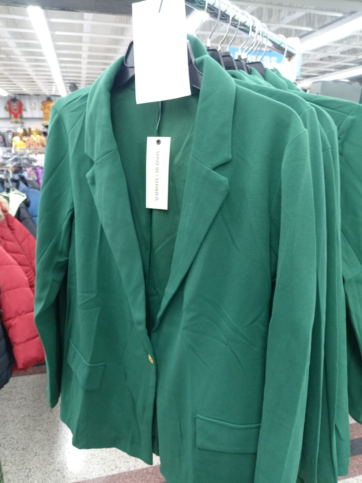 Blazer de manga larga con bolsillo falso verde cazador