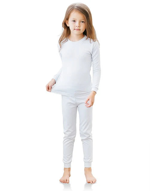 Juego de 2 camisetas térmicas blancas para niña
