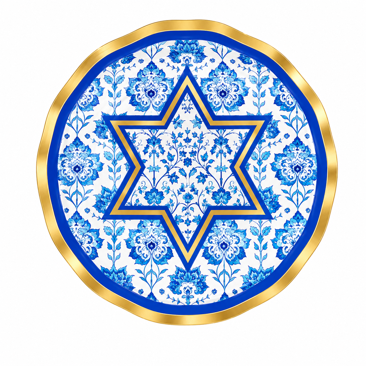 Plato Llano Ondulado Hanukkah Toile 26,67 cm