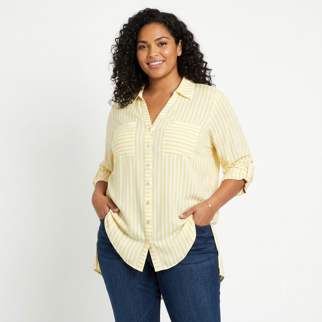Ruby Rd Blusa a rayas de sol multicolor X