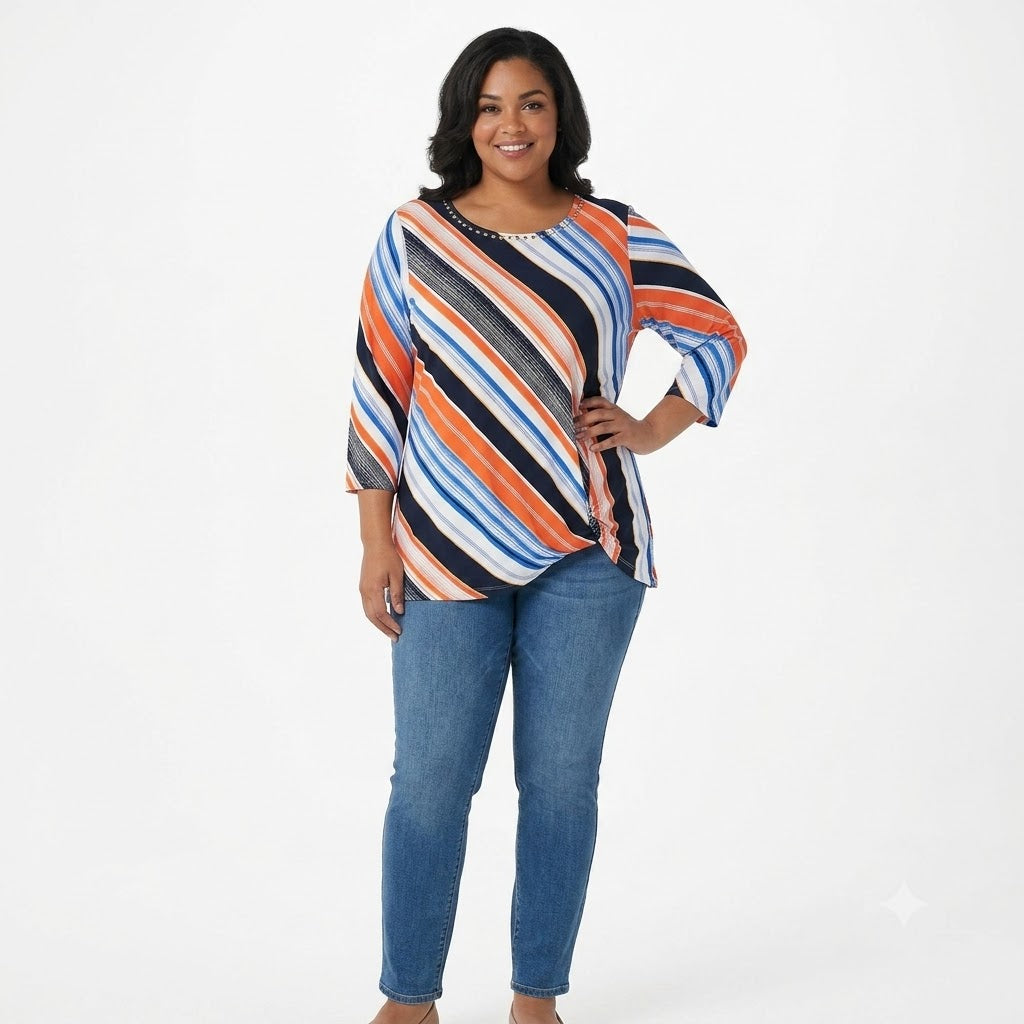 Blusa Azul Marino Multicolor