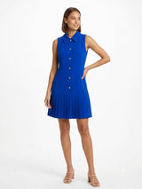 Vestido con Volantes Azul Vibrante