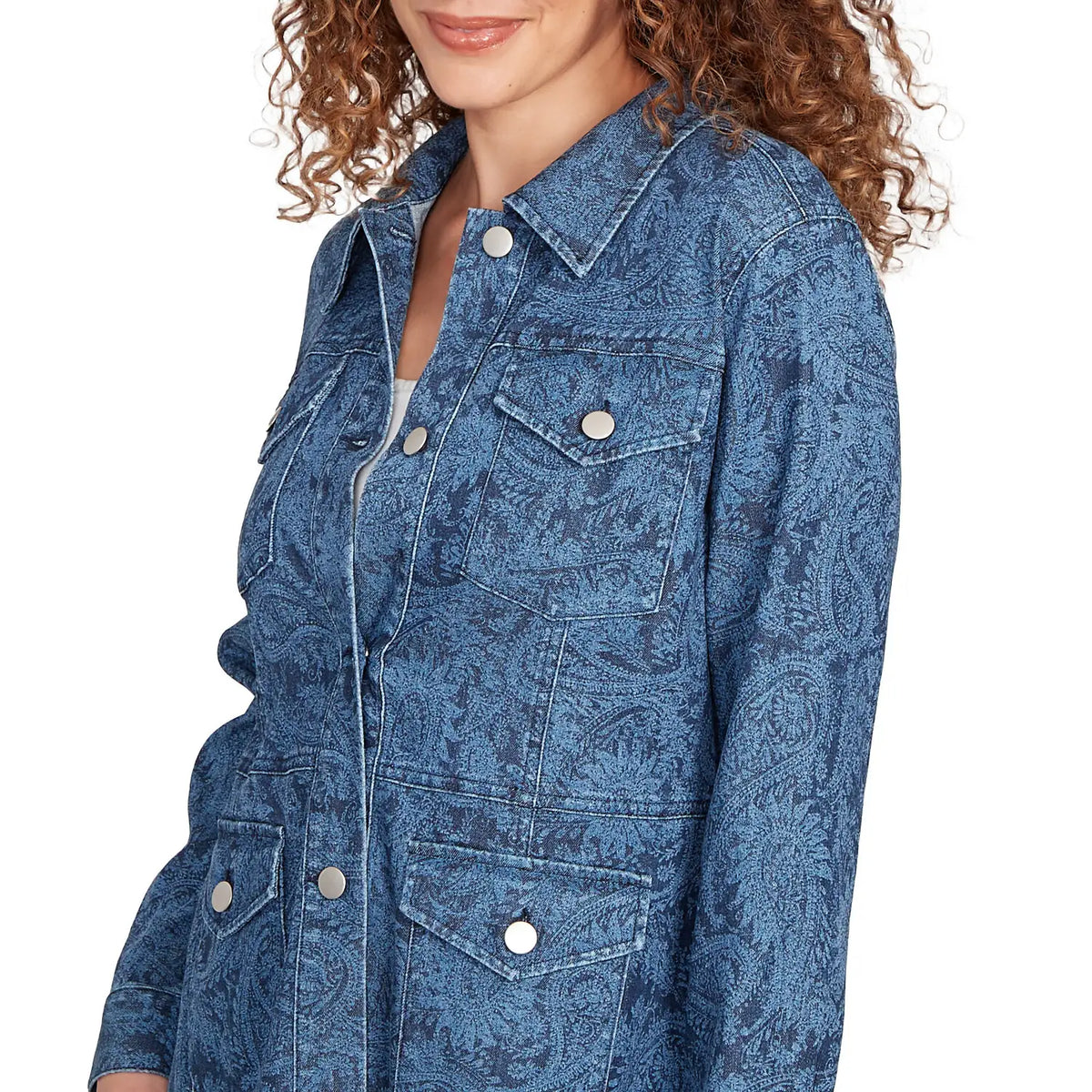 Chaqueta utilitaria de mezclilla elástica Paisley - Ruby Rd