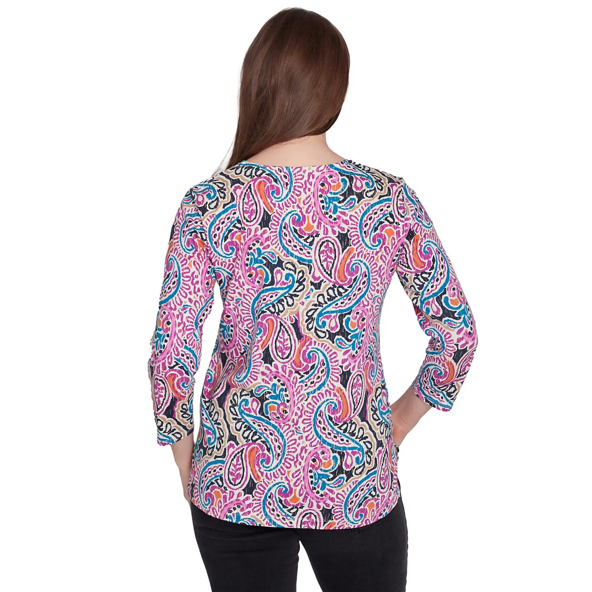 Embellished Paisley Swirl Top Dahlia Multi - Ruby Rd