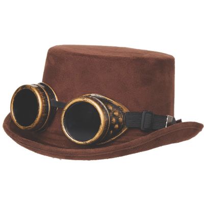Sombrero de gamuza sintética con gafas