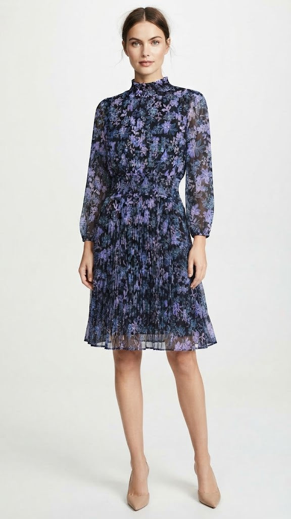 Vestido estampado azul marino - Nanette Lepore