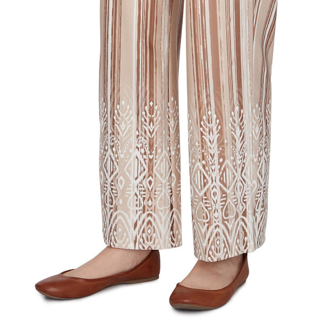 Pantalón de pierna ancha con estampado inflado y rayas bohemias - Ruby Rd