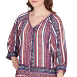 Blusa arrugada con estampado de rayas metálicas Dahlia Multi- Ruby Rd