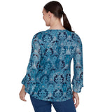Damask Mesh Top Jade multi  - Ruby Rd