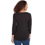 Camiseta de cuello redondo y canalé liso negra - Ruby Rd