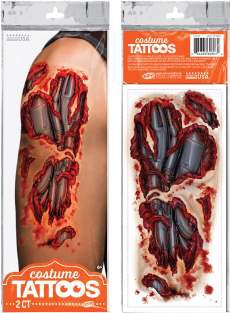 Heridas largas en el brazo para Halloween