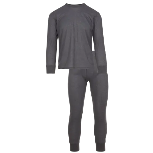 Conjunto de 2 térmicas sólidas de carbón jaspeado para hombre