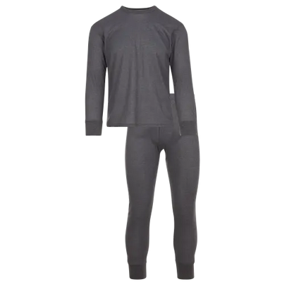 Conjunto de 2 térmicas sólidas de carbón jaspeado para hombre