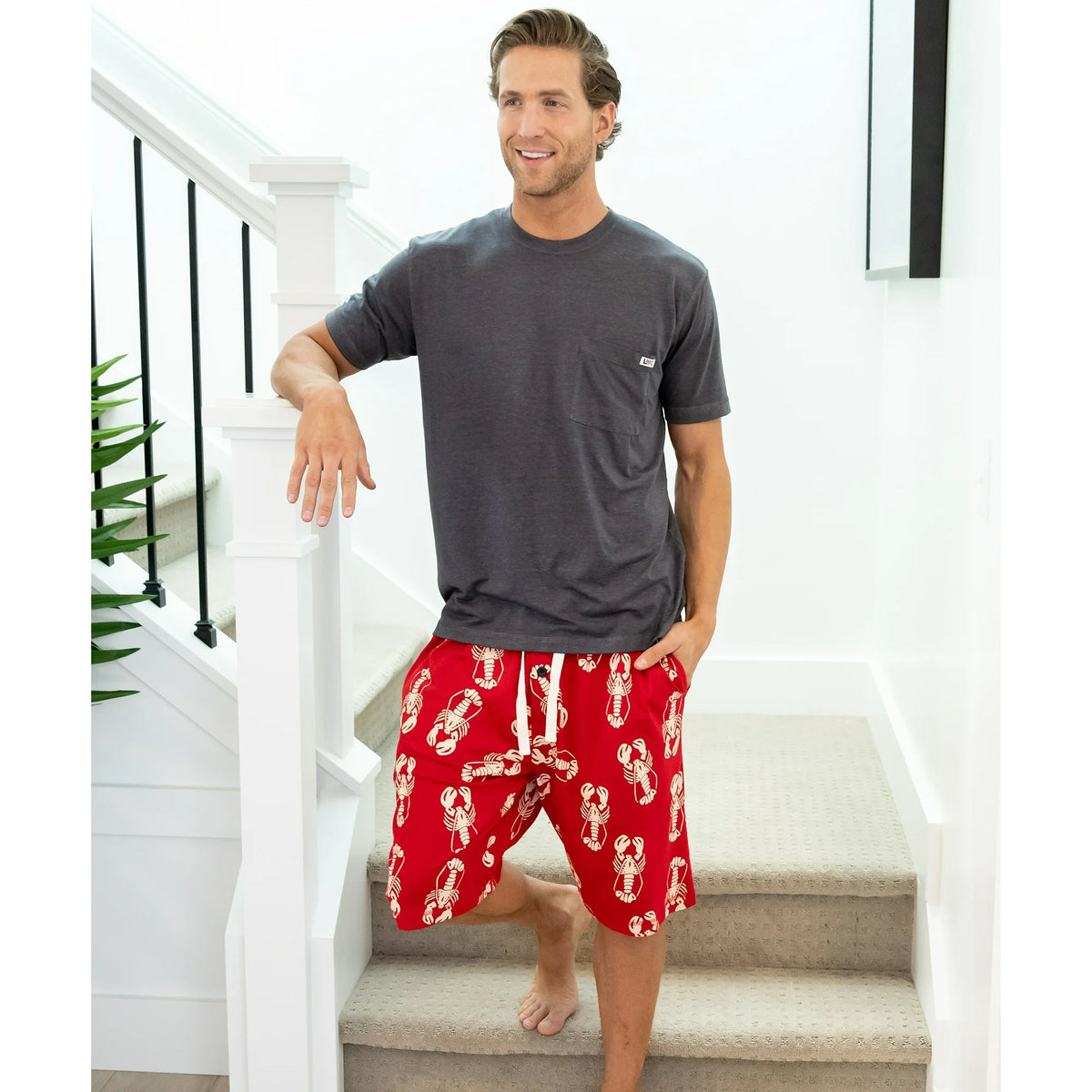 Pantalones cortos de pijama de langosta para hombre