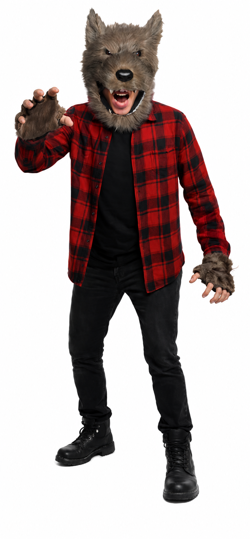 Plush Wolf Head & Gloves
