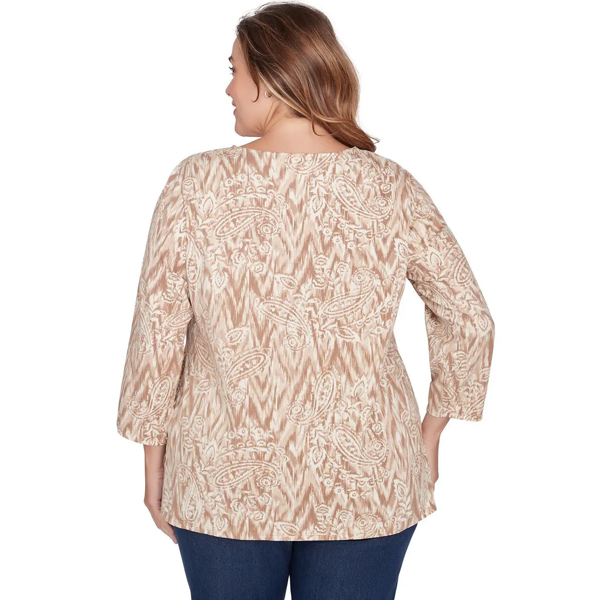 Top Plus de Chevron, Ikat y Paisley Taffy Multi - Ruby Rd