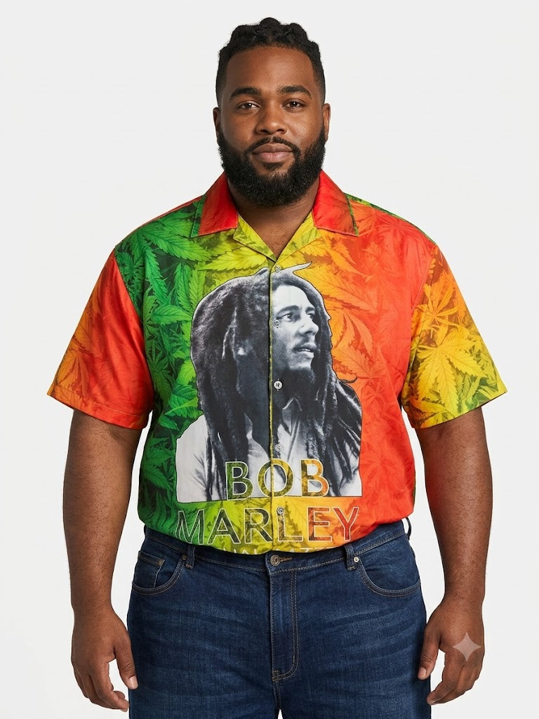 Camisas Hawaianas Estampadas Poly BOB MARLEY