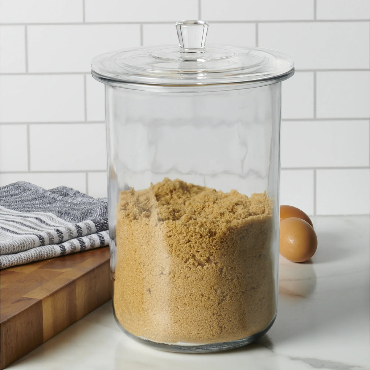 Tarro Goode Sundry de 1 galón con tapa de vidrio + ajuste transparente