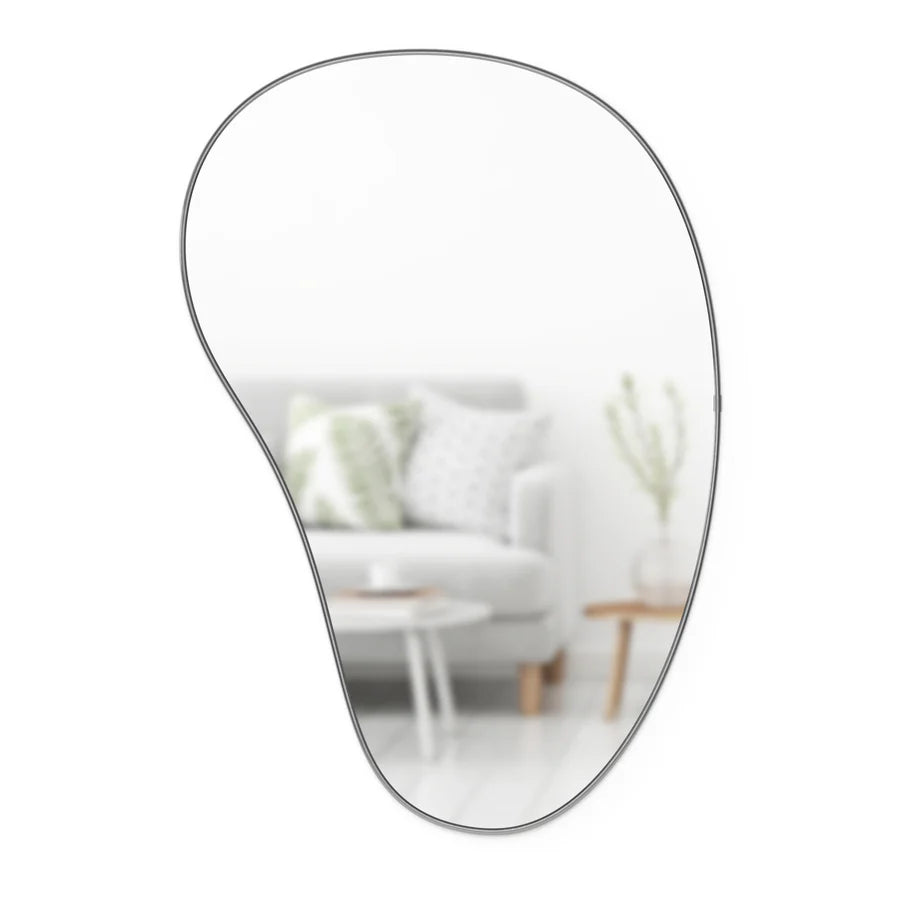 Espejo de pared Hubba Pebble 24 x 36 Metálico-Titanio