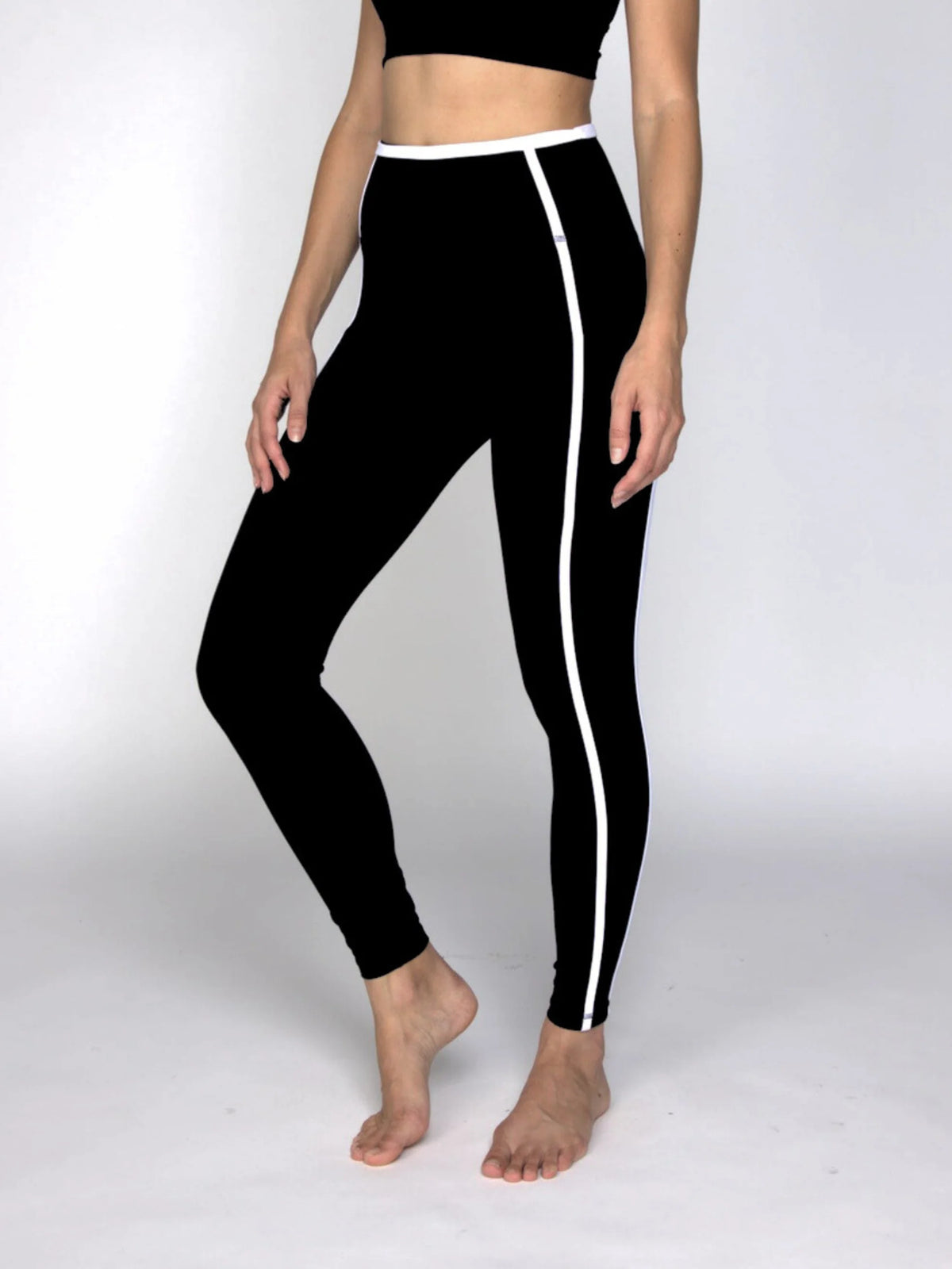 Contrast Ankle Legging Black