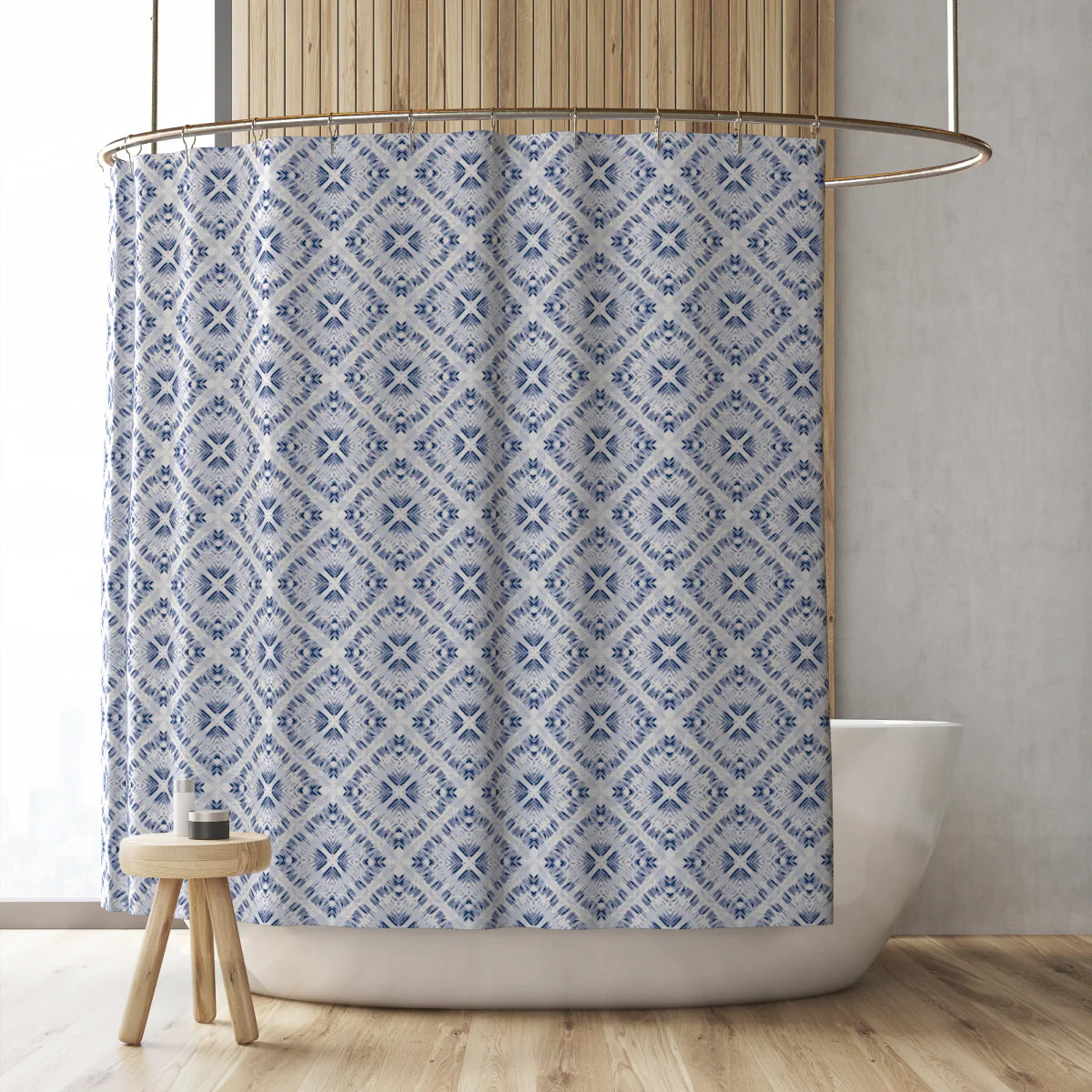 Cortinas de ducha bohemias azules