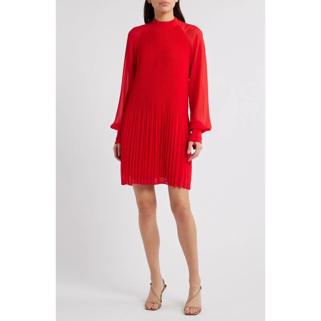 Vestido Holgado de Manga Larga en Rojo - Nanette Lepore
