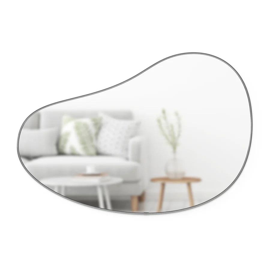 Espejo de pared Hubba Pebble 24 x 36 Metálico-Titanio