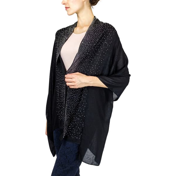 Chal con relieve de tachuelas - Negro/Plateado