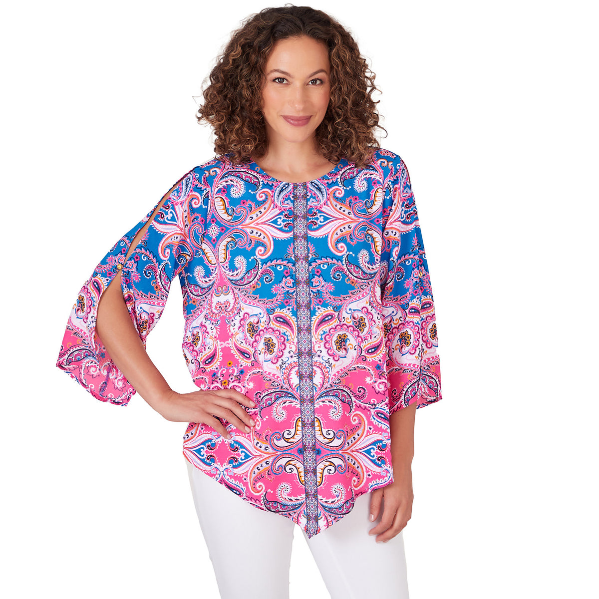 Blusa tejida de paisley frambuesa - Ruby Rd