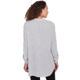 Top Estampado de Rayas Fruncido Negro/Blanco - Ruby Rd