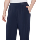 Pantalón Ancho Crepé Elástico Azul Marino - Ruby Rd