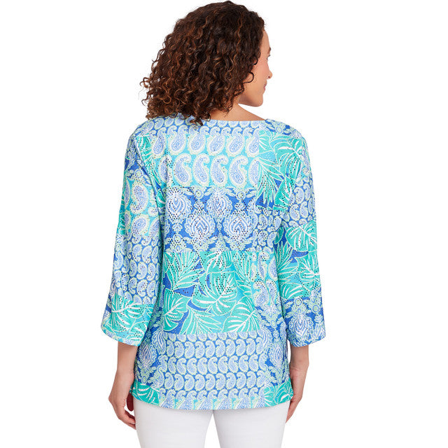 Top de punto calado Bali Azul Luna - Ruby Rd