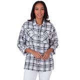 Black And White Plaid Shirt Jacket