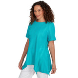 Camiseta sólida de punto arrugado turquesa - Ruby Rd